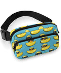 Crossbody Fanny Pack For Men And Women Adjustable Strap Belt Bag 300D Twill Construction Hands Free Cool Duck Sunglasses Print