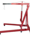 Built Tough No Sweat Heavy Duty 4000 Lb Hydraulic Folding Floor Jack Shop Crane with compact frame for easy garage mobility.