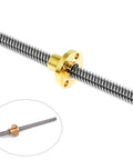 2mm Pitch 1000mm Stainless Steel Lead Screw Rod With T8 Brass Nut For CNC Z Axis 8mm Diameter Durable Rust Resistant Low Friction