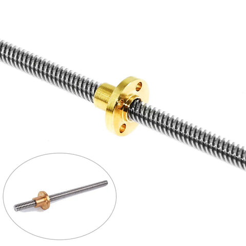2mm Pitch 1000mm Stainless Steel Lead Screw Rod With T8 Brass Nut For CNC Z Axis 8mm Diameter Durable Rust Resistant Low Friction