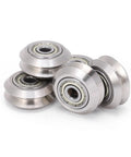 Five Pack Stainless Steel Double V Type Bearings For 3D Printer Rollers And Pulleys, Outer Diameter 1 Inch Inner Diameter 0.2 Inch 5mm