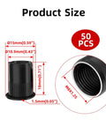 Rivet Nut Kit 50 Pieces M8x18 Black Zinc Flat Head Rivet Nuts For Thin Metal Sheets And Cabinets Size Illustration
