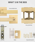 5 Pack Modern Gold Door Levers With Keys For Entry Front Exterior And Interior Doors Keyed Alike Privacy Lock Levers components