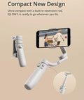 Smooth Mobile Gimbal With Built In Extension Rod For Android And iPhone Portable And Foldable Three Axis Stabilizer shown extended
