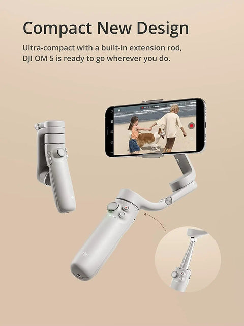 Smooth Mobile Gimbal With Built In Extension Rod For Android And iPhone Portable And Foldable Three Axis Stabilizer shown extended