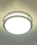 36W Dimmable LED Ceiling Light Fixture 13 Inch Flush Mount For Bedroom Kitchen Bathroom Hallway Stairwell Ultra Bright 3200 Lumens 3000K Warm White No Fuss Install, brushed nickel finish on ceiling