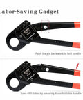 Angled Head PEX Crimp Tool For 1 Inch Copper Crimp Rings With Go No Go Gauge Compatible With ASTM F1807 folding handle feature