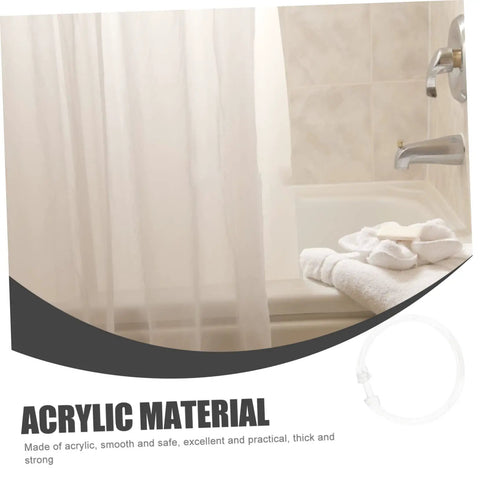 Bathroom with transparent acrylic shower curtain using 24 Pack Transparent Shower Curtain Rings With Smooth Glide For Roman Rods Flexible Hanging Hooks For No Fuss Easy Sliding In Your Bathroom Window Treatments Rust Resistant And Durable.