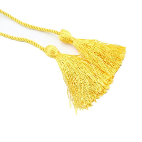 Golden tassel detail of Two Pack 51 Inch Katana Sword Bag Case With Premium Synthetic Silk Cover for Samurai Swords