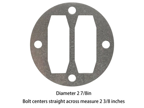 Round aluminum valve plate gasket for air compressors, part of 3 Set Reed Valve Kit For Air Compressors Includes 6 Stainless Steel Reed Valves And 3 Aluminum Valve Plate Gaskets For Harbor Freight Parts Replacement And Test.