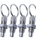 Heavy Duty M8x45 Tie Ring Spring Plunger Pins For Gym Setup And Shop Projects Built Sick With Hella Corrosion Resistance, silver color.