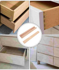 Wooden Drawer Slides Replacement With Bottom Mounted Dresser Rails, Smooth Close Bearing Glide For Furniture in use and detail view.