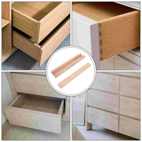Wooden Drawer Slides Replacement With Bottom Mounted Dresser Rails, Smooth Close Bearing Glide For Furniture in use and detail view.