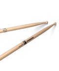 Maple SD2 Wood Tip Drum Sticks For Concert Orchestral And Drum Set Use Ultra Light With Small Neck For Precise Control On Soft Passages And Live Jams Great For Players Seeking Smooth Feel. two maple wood tip drum sticks on white background