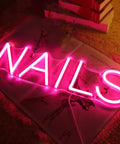 LED Neon Nail Sign Pink Lights For Nail Spa Beauty Salon Studio USB Powered 5V Dimmer Switch 15.75 Inch Indoor Wall Art