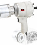 Heavy Duty 49mm Pneumatic Barrel Drum Cap Seal Crimping Machine For 53 Gallon 200L Steel Oil Drums side view with trigger.