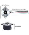 Diagram of Extruder Motor Replacement For Adventuer 5M And 5M Pro Easy Drop In 36 Pancake Stepper Motor with dimensions and connector