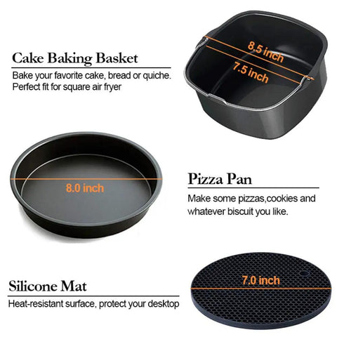 Game Changing 11 Piece Air Fryer Accessories Kit With Recipe Cookbook For Philips COSORI And Other Air Fryers And Ovens