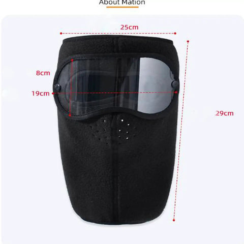 Winter Warm Mask With Ear Cove Full Face Shield Headgear For Unisex Outdoor Use Polar Fleece Balaclava Ski Mask with measurements