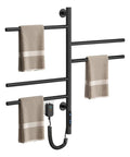 Smart 180 Degree Rotating Heated Towel Rack With 1 Hour To 8 Hour Timer 82 Watt Wall Mounted Towel Warmer With Digital LCD Temperature Control