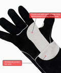 Leather Forge Welding Gloves With Maximum Dexterity And Heat Resistance For MIG And TIG Pro Grade Gripping Power showing palm padding