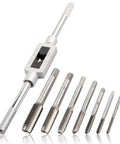 7 Piece HSS Thread Tap Set With Adjustable Tap Wrench, Metric Taps From M3 To M12 For Metal Aluminum Plastic Wood, Built To Last Handy DIY Kit