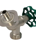 Half Inch PEX To Three Quarter Inch GHT Sillcocks Brass Crimp Fittings For Garden Hose Threaded Connection, green handle