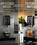 Comparison of espresso machine with and without Pack Of 2 Water Filters For Automatic Espresso Machines DeLonghi ECAM ETAM EC680 ESAM Series Prima Donna