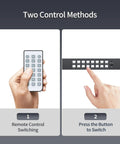Top Tier 16 Port Rack Mount KVM Console with remote control and manual button switching methods for easy server management.