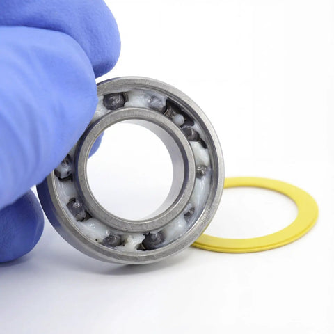 Stainless Steel Ceramic Hybrid Radial Bearing For Bike Hubs 15x28x7mm ABEC3 Precision Front And Rear Wheel Hub Bearings Low Friction Sealed 1Pc Built To Last, showing ceramic balls and seal