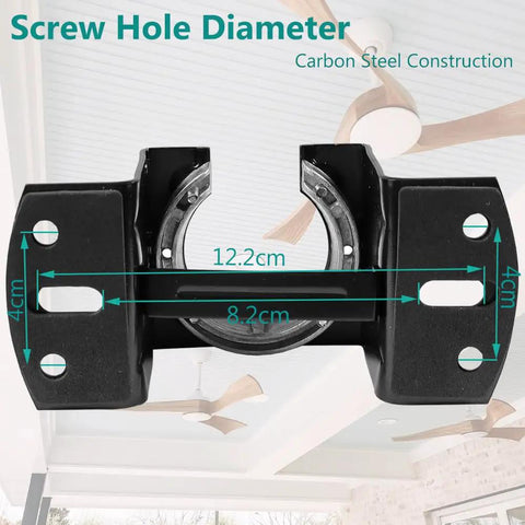 Universal Ceiling Fan Mounting Kit With Hanger Ball Heavy Duty 2mm Steel Wobble-Free Rock Solid Fits 1-Inch Downrods For Flat And Low Slope Ceilings Up To 10 Degrees Includes All Mounting Hardware Reduces Vibration For Quiet Sleep