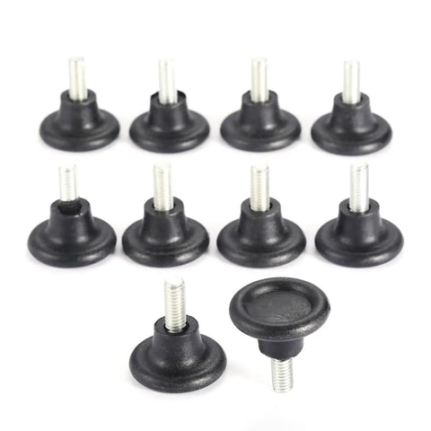 Screw On Furniture Glide Leveling Foot Set Adjustable Desk And Table Leg Levelers M6 And M8 Thread Sizes 10 Pack Rust Resistant