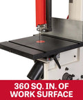 14-Inch Woodworking Band Saw With 1.75 HP Dual Voltage 115/230V 1Ph Black-Coated Cast Iron Table Top-Mounted Blade Tension Wheel