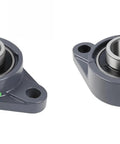 Heavy-Duty Flange Pillow Block Bearing 2-Bolt Flange Mounted Ball Bearing Unit With Cast Iron Housing Self-Aligning Pre-Lubricated Insert, 1-3 16 Inch Bore, Industrial And Mechanical Grade, Set Of 2.