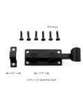Rustic Speak Easy Door Latch And Decorative Hinge Kit With One Latch, Two Butterfly Hinges And Twelve Black Mounting Screws