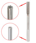 10pc HSS Chucking Reamer Set With Straight Flute And Straight Shank For Lathe Machines close-up of reamer tip and shank