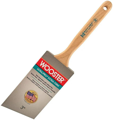 3-inch Lindbeck angled sash paint brush with wood handle, focus on Ultra Pro Extra Firm for thick coatings and precise control.