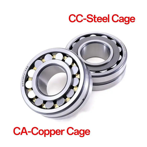 Heavy Duty Self Aligning Roller Bearing 22215 CAK W33 Single Pack with CC-Steel and CA-Copper cages for industrial use.