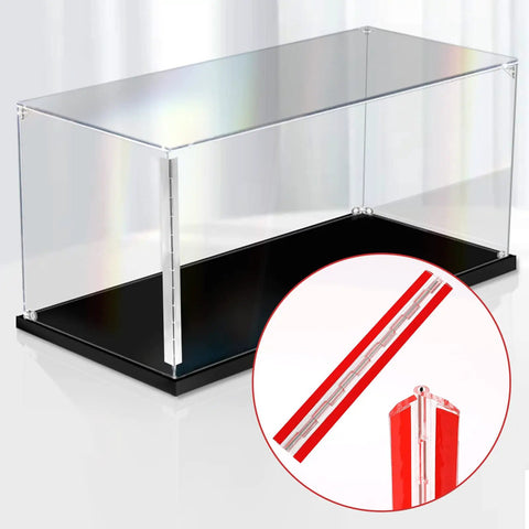 Clear Self Adhesive Acrylic Hinge 12 Inch Continuous Piano Hinge for aquarium lids and display cases, 300x45 mm, close-up view