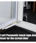 Touch Activated Pneumatic Door Closer For Screen Doors With Built In Buffer No Sweat Install Easy Button Trigger Smooth Quiet Close