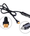 Plug And Go Power Extension Cable Car Charging Male To Female Connector Outdoor Camping Essential Energy Storage Solution For Road Trips And Weekend Warriors Ready To Roll with black wire and secure connectors.