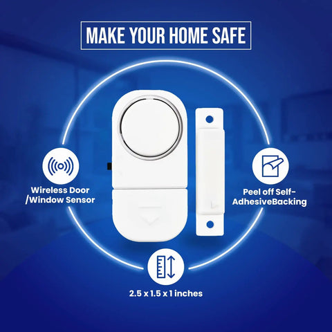 Piercing Alarm Home Security System 4 Pack Magnetic Sensor Easy To Install No Wires No Tools Required Protects Doors Windows Cabinets Gates And More Keeps Your Family Safe