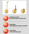 Xiuganpo Measuring Wheel with One Key Reset, Foldable Distance Measuring Tool for Work Projects, 0-9999.9m with zeroing brake and foldable design.