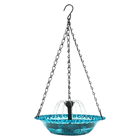 Hanging Bird Bath With Solar Powered Fountain For Outdoor Garden Patio Lawn And Backyard Birds Water Feature For Bathing Drinking