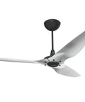 Haiku 60 Inch Smart Outdoor Ceiling Fan With SenseMe Automation Brushed Aluminum Finish With Black Hardware Includes 12 Inch Downrod