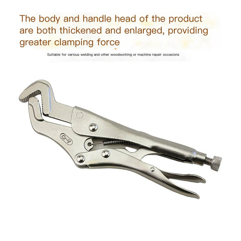 Curved Jaw Locking Pliers That Are A Total Game Changer For Welding Pros, heavy duty clamp with thickened jaws for enhanced grip.