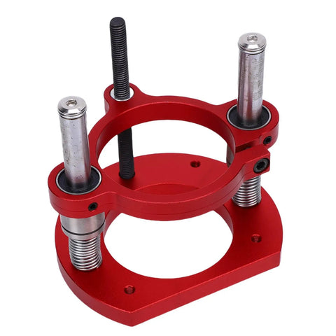 Router Lift Base With Adjustable Insert Plate And Two Jaw Clamps, 70mm Stroke For 64-66mm Trimming Routers, red aluminum base