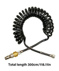 Heavy Duty Air Compressor Hose With 1 4 Inch Quick Release Couplers, 300 cm coil design for easy use and storage.