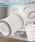 8 Pack Replacement Filter Kit For Tineco A10 A11 Hero Master Pure One S11 S12 X And PWRHERO11 shown in white with pleated design