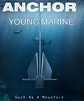Portable Galvanized Fluke Style Anchor Kit with Seventy Five Foot Nylon Rope, visible underwater with fish.